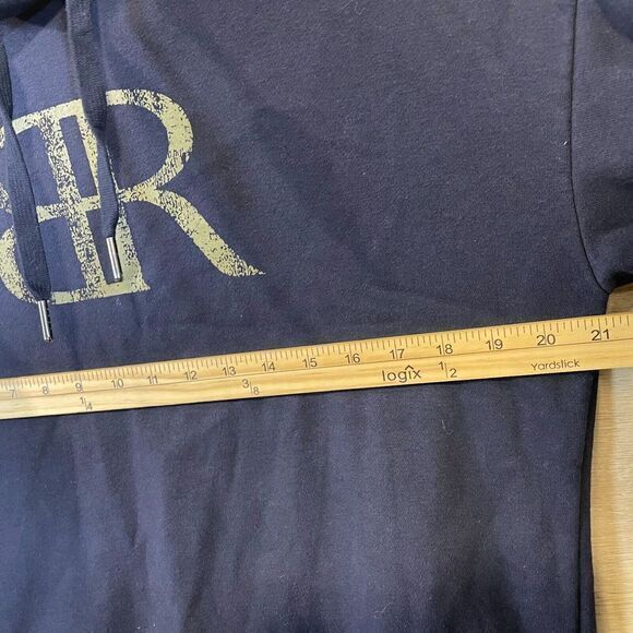 Banana Republic Mens Hoodie Blue Sz Small Preppy Logo Gorpcore Outdoor Pullover - Picture 4 of 8